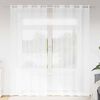 vidaXL Cortină din Voile cu perdele 2 pcs Alb 245 x 140 cm Poliester