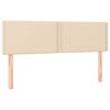vidaXL Pat box spring cu saltea, crem, 140x200 cm, textil