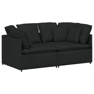 vidaXL Canapea modulară cu perne, negru, textil