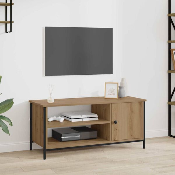 vidaXL Cabinet TV Stejar Artizanal 100 x 40 x 45 cm Lemn compozit