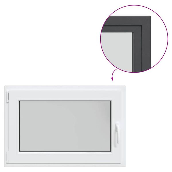 vidaXL Fereastră de subsol &bdquo;RISOR&rdquo; 90x70 cm oscilo-batantă DIN st&acirc;nga antracit