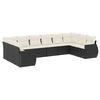 vidaXL Set canapele de grădină cu perne, 10 piese, negru, poliratan