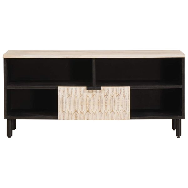 vidaXL Cabinet TV cu sertar Finisaj Alb Spălat 100 x 33 x 46 cm