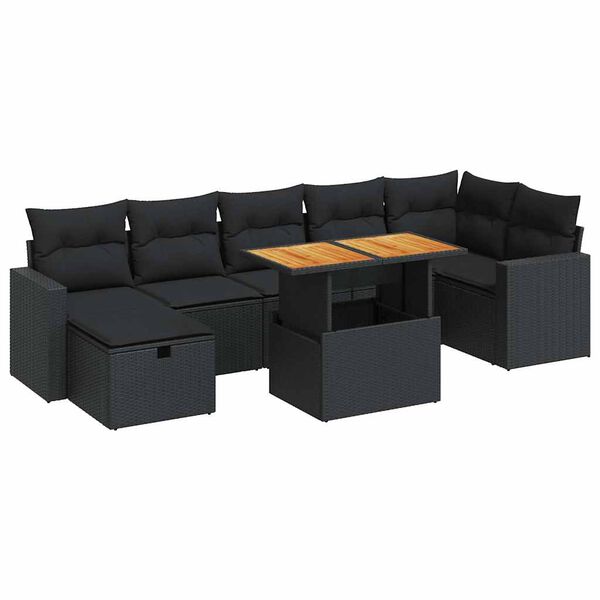 vidaXL Set mobilier de grădină cu perne, 5 piese,poliratan/lemn acacia