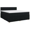 vidaXL Pat boxspring cu saltea Negru 160 x 200 cm Țesătură
