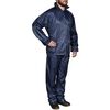 vidaXL Costum de ploaie, 2 piese, albastru bleumarin, cu glugă, XL