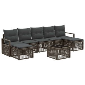 vidaXL Set de canapele pentru grădină 8 buc. Gri poliratan
