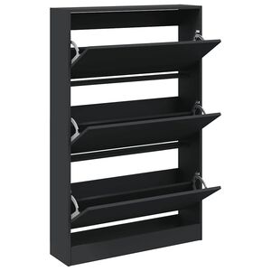 vidaXL Pantofar, negru, 80x21x125,5 cm, lemn compozit
