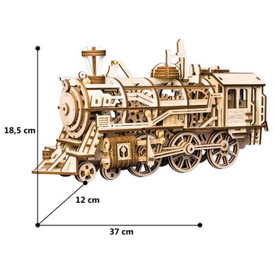 Robotime Tren mecanic din lemn "Locomotive"