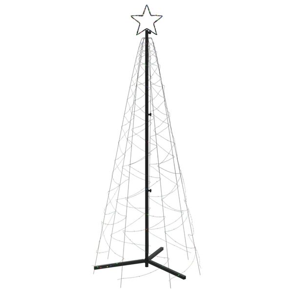 vidaXL Brad de Crăciun conic, 200 LED-uri, multicolor, 70x180 cm