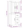 vidaXL Dulap &icirc;nalt, alb, 69,5x34x180 cm, lemn compozit