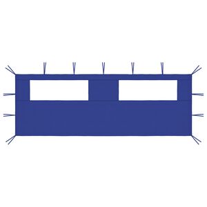 vidaXL Perete lateral foișor cu ferestre, 6x2 m, albastru