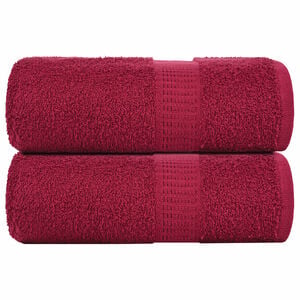 vidaXL Prosoape de baie, FROGN, 2 buc., Bordeaux, 30x30 cm, 360 g/m&sup2;