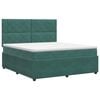 vidaXL Pat boxspring cu saltea Verde &icirc;nchis 140 x 200 cm Catifea