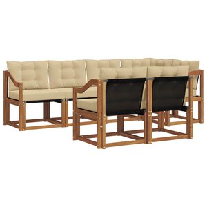 vidaXL Set de canapele de exterior 7 buc. Natural și Bej