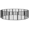 vidaXL Poartă pentru c&acirc;ini 12 buc. Negru 60 x 60 cm Oțel Galvanizat
