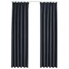 vidaXL Draperii opace cu c&acirc;rlige, 2 buc., antracit, 140 x 245 cm