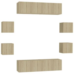 vidaXL Set de dulapuri TV, 8 piese, stejar sonoma, lemn prelucrat