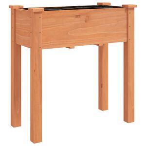vidaXL Jardinieră cu căptușeală, maro, 71x37x76 cm, lemn masiv de brad