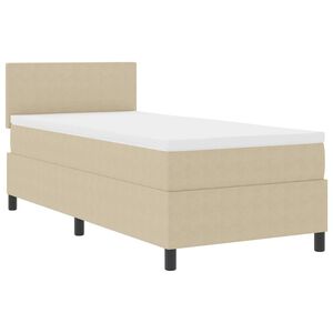 vidaXL Pat cu arcuri cu headboard Gri deschis și alb. 80 x 200 cm