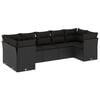 vidaXL Set canapele de grădină cu perne, 7 piese, negru, poliratan