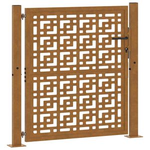 vidaXL Poartă de grădină 100x100 cm, oțel rezistent la intemperii, model cruce