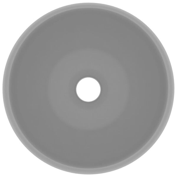 vidaXL Chiuvetă baie lux gri deschis mat 40x15 cm ceramică rotund