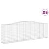 vidaXL Coșuri gabion arcuite 5 buc, 400x50x120/140 cm, fier galvanizat
