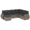 vidaXL Set canapele de grădină, 7 piese, cu perne, gri, poliratan