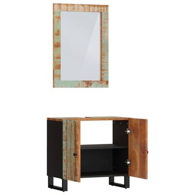 vidaXL Set mobilier de baie, 2 piese, lemn masiv reciclat