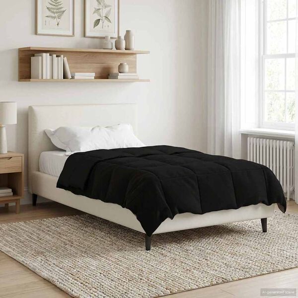 vidaXL Duvet complet pe tot parcursul anului Patos Negru 155 x 200 cm