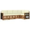 vidaXL Set de canapele de exterior 4 buc. Natural și Crem