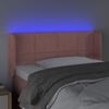 vidaXL Tăblie de pat cu LED, roz, 93x16x78/88 cm, catifea