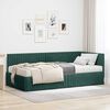 vidaXL Cadru de pat colțar cu saltea cu headboard 2 pcs Verde Catifea
