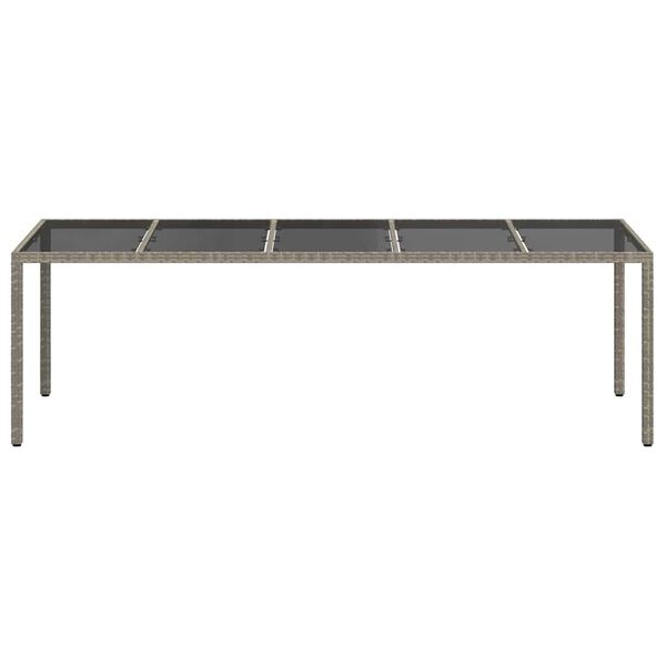 vidaXL Masă de grădină pentru dining Gri 250 x 100 x 75 cm poliratan
