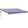vidaXL Copertina automată retractabilă, albastru și alb, 3,5x2,5 m