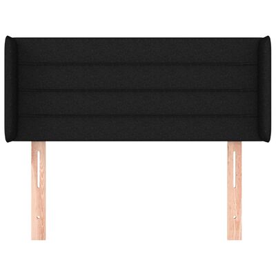vidaXL Tăblie de pat cu aripioare negru 83x16x78/88 cm textil