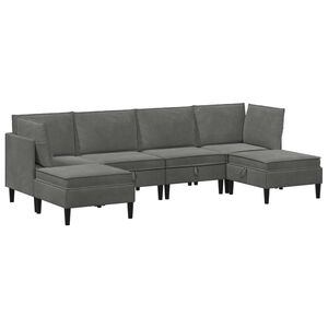 vidaXL Set de mobilier pentru living 6 buc. Gri &icirc;nchis Catifea
