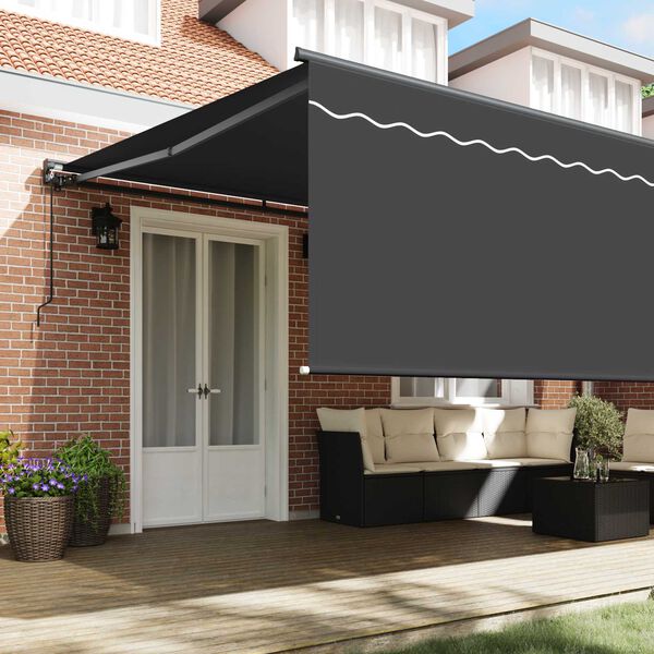 vidaXL Cortina Retractabilă Manual Antracit 500 &times; 300 cm