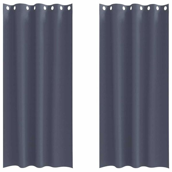 vidaXL Perdele Opaque cu Inel 2 pcs Antracit 260 x 140 cm Poliester