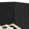 vidaXL Cadru de pat colțar cu saltea cu headboard 2 pcs Negru Catifea