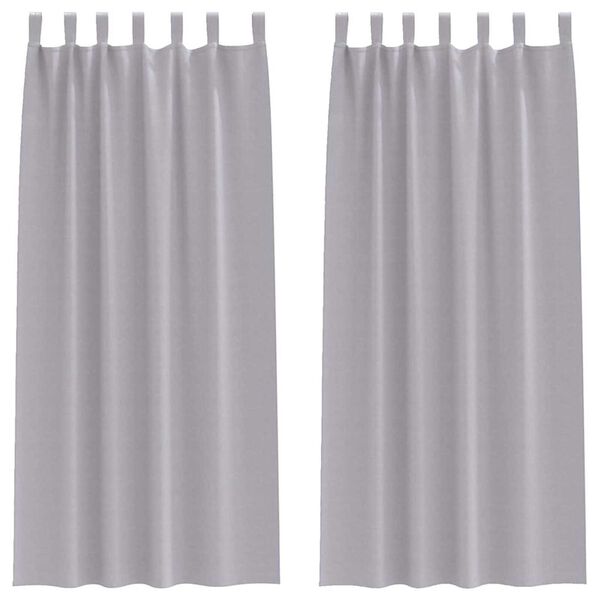 vidaXL Perdele Opaque cu Inel 2 pcs Gri Metalic 245 x 140 cm Poliester
