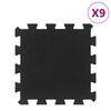 vidaXL Plăci de podea din cauciuc, 9 buc., negru, 16 mm, 30x30 cm