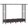 vidaXL Pat Ridicat cu Trellis și Acoperiș Maro 203 x 40 x 127 cm PP