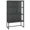 vidaXL Dulap &icirc;nalt, antracit, 80x35x135 cm, oțel și sticlă securizată