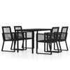 vidaXL Set de mobilier pentru grădină, 5 piese, negru
