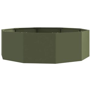 vidaXL Jardinieră Verde măsliniu 120 x 120 x 35 cm Oțel