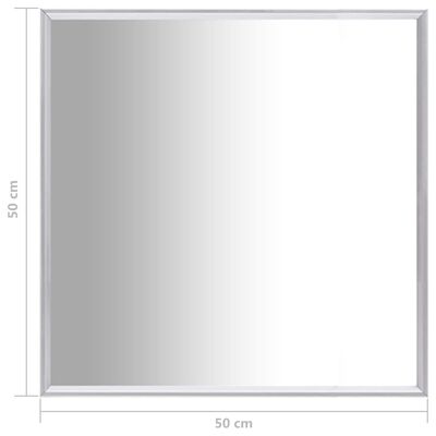 vidaXL Oglindă, argintiu, 50x50 cm