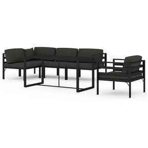 vidaXL Set mobilier de grădină cu perne, 6 piese, antracit, aluminiu
