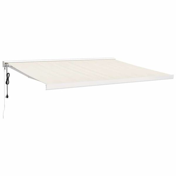 vidaXL Copertină retractabilă, crem, 4,5x3 m, textil și aluminiu